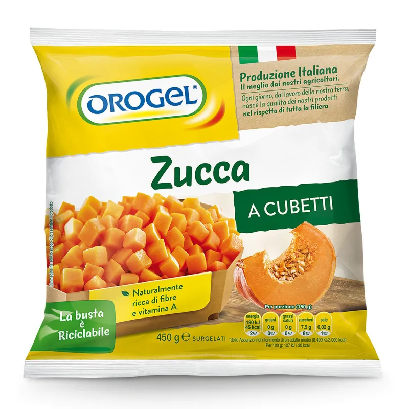 Zucca a cubetti grigliata "Orogel" 1 kg