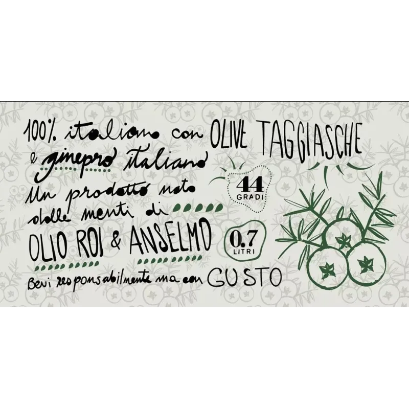 Gin Con Olive Taggiasche  'Taggiasco' "Roi" 44% 0.70 lt