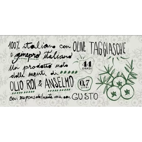 Gin Con Olive Taggiasche  'Taggiasco' "Roi" 44% 0.70 lt