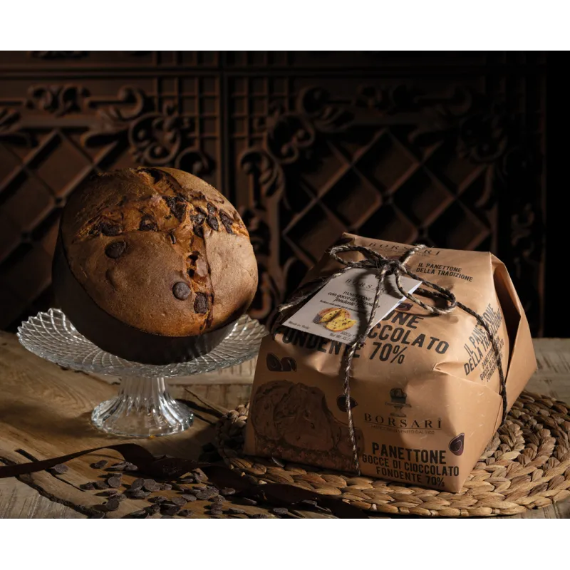 Panettone Cioccolato Fondente 70% Incartato 6 x 1 Kg cod. 2265