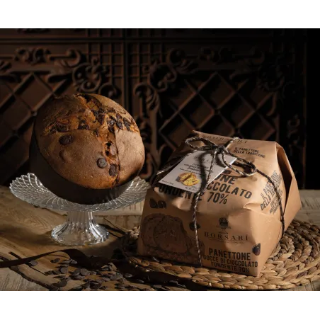 Panettone Cioccolato Fondente 70% Incartato 6 x 1 Kg cod. 2265