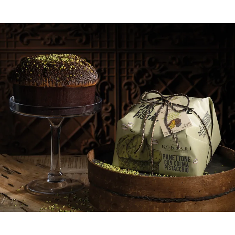 Panettone Con Pistacchio di Bronte Incartato 6 X 1kg  Cod. 3350