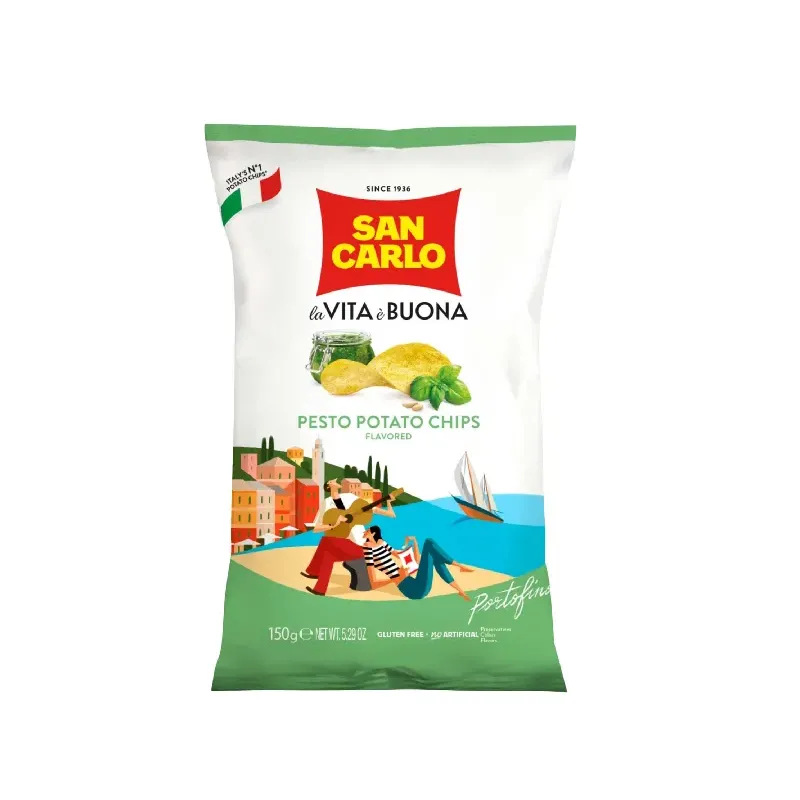 Chips met Pesto 16 x 150gr 'San Carlo'