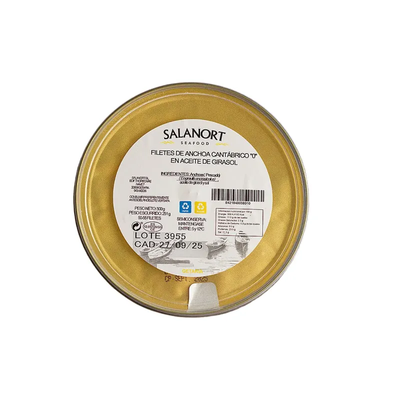 Filetti di Alici del Cantabrico '0' in Olio 500 gr 'Salanort'